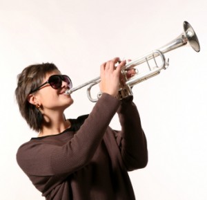 Woman with trumpet